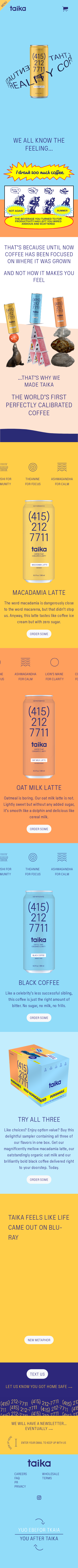 Example of Design for Food & Drink, Beverages, Coffee & Tea, Mobile Landing Page by taika.co | Mobile Landing Page Design