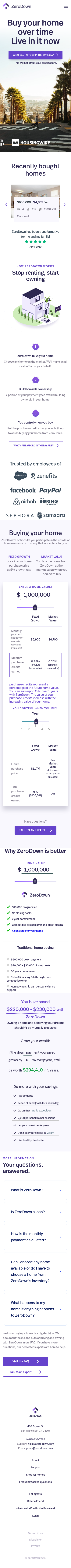 Example of Design for Real Estate, Mobile Landing Page by zerodown.com-V3 | Mobile Landing Page Design