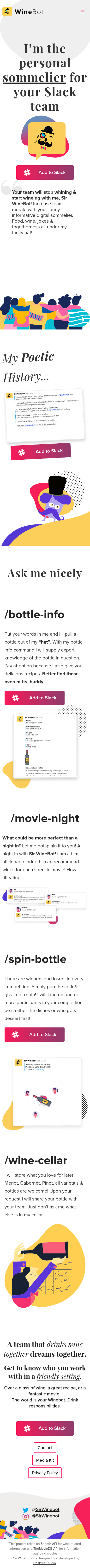 Example of Design for Food & Drink, Beverages, Alcoholic Beverages, Mobile Landing Page by winebot.club | Mobile Landing Page Design