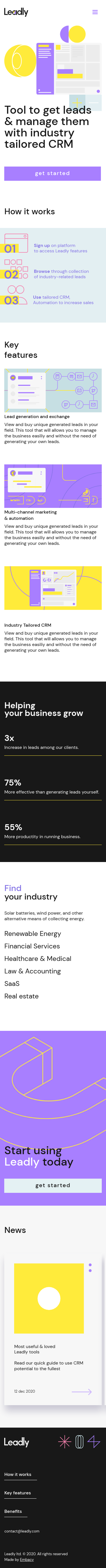 Example of Design for Business & Industrial, Mobile Landing Page by leadly.webflow.io | Mobile Landing Page Design