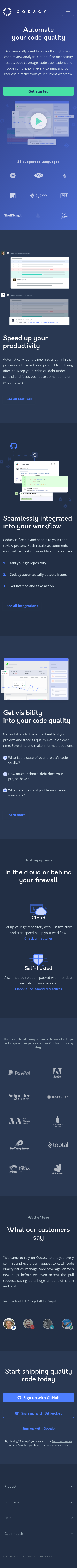 Example of Design for Business & Industrial, Mobile Landing Page by codacy.com | Mobile Landing Page Design
