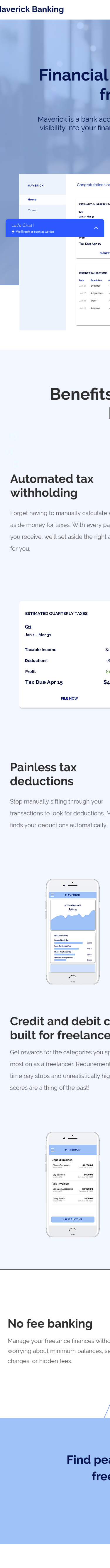 Example of Design for Finance, Accounting & Auditing, Mobile Landing Page by maverickbanking.com | Mobile Landing Page Design