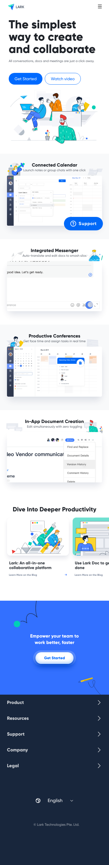 Example of Design for Computers & Electronics, Mobile Landing Page by larksuite.com | Mobile Landing Page Design