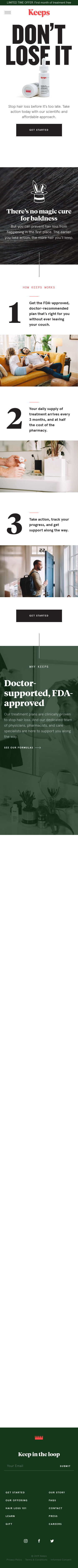 Example of Design for Beauty & Fitness, Hair Care, Hair Loss, Mobile Landing Page by keeps.com | Mobile Landing Page Design