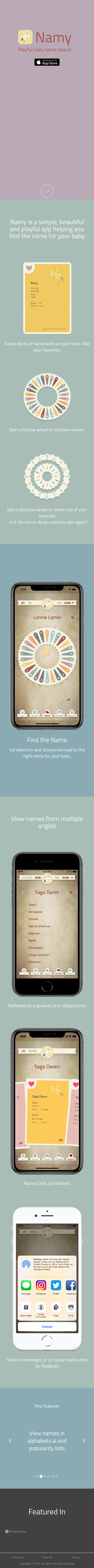 Example of Design for People & Society, Family & Relationships, Family, Mobile Landing Page by namy.app | Mobile Landing Page Design