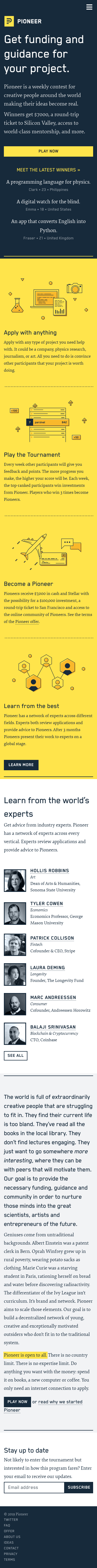 Example of Design for Business & Industrial, Business Finance, Venture Capital, Mobile Landing Page by pioneer.app | Mobile Landing Page Design