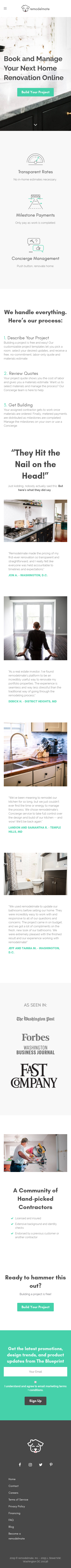 Example of Design for Home & Garden, Home Improvement, Mobile Landing Page by remodelmate.com | Mobile Landing Page Design