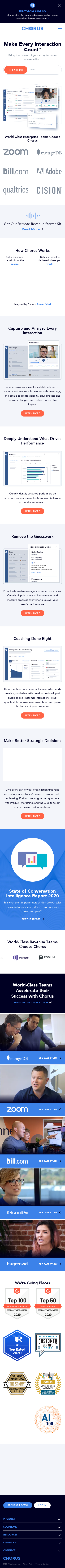 Example of Design for Business & Industrial, Mobile Landing Page by chorus.ai | Mobile Landing Page Design