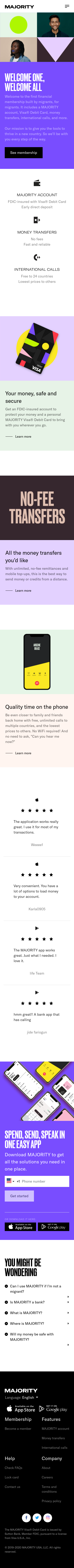 Example of Design for Finance, Banking, Mobile Landing Page by majority.com | Mobile Landing Page Design