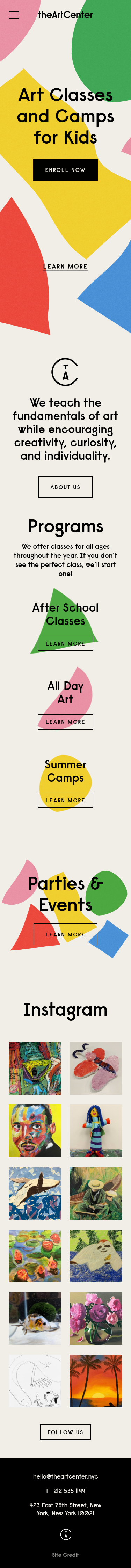 Example of Design for Arts & Entertainment, Visual Art & Design, Mobile Landing Page by theartcenter.nyc | Mobile Landing Page Design