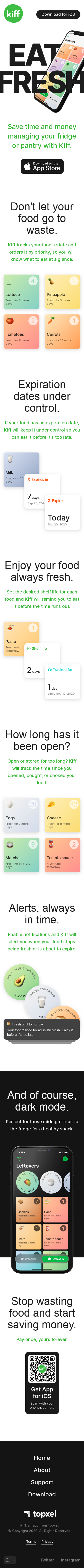 Example of Design for Food & Drink, Cooking & Recipes, Mobile Landing Page by kiff.app | Mobile Landing Page Design