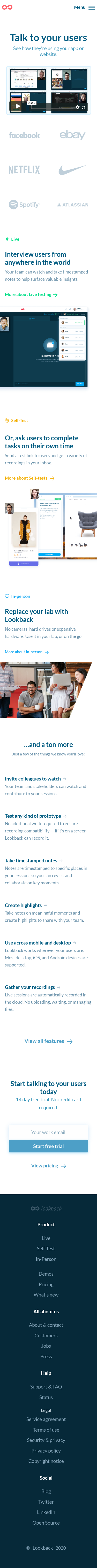 Example of Design for Computers & Electronics, Mobile Landing Page by lookback.io | Mobile Landing Page Design
