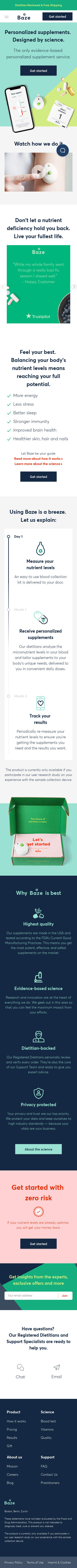 Example of Design for Health, Nutrition, Vitamins & Supplements, Mobile Landing Page by baze.com | Mobile Landing Page Design
