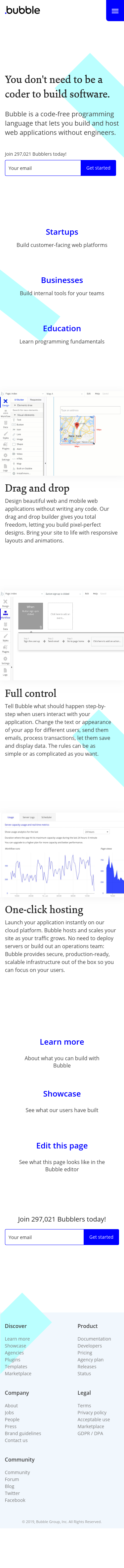 Example of Design for Computers & Electronics, Programming, Mobile Landing Page by bubble.is | Mobile Landing Page Design