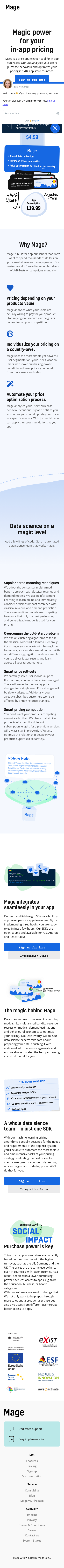 Example of Design for Science, Mobile Landing Page by getmage.io | Mobile Landing Page Design