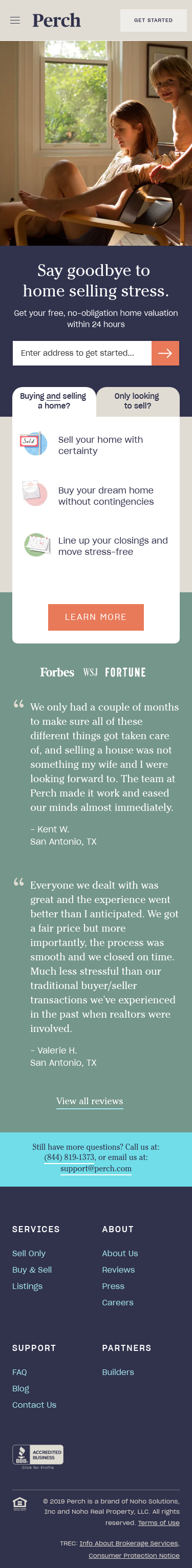 Example of Design for Real Estate, Real Estate Services, Mobile Landing Page by perch.com | Mobile Landing Page Design
