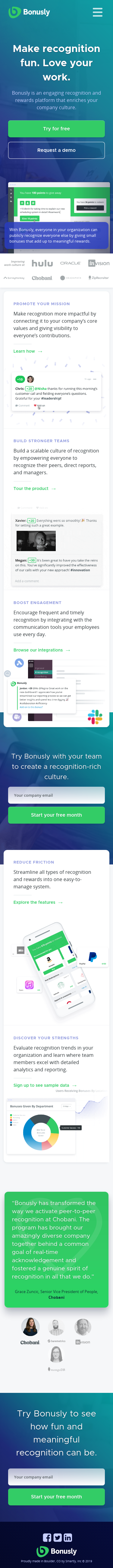 Example of Design for Business & Industrial, Mobile Landing Page by bonus.ly | Mobile Landing Page Design