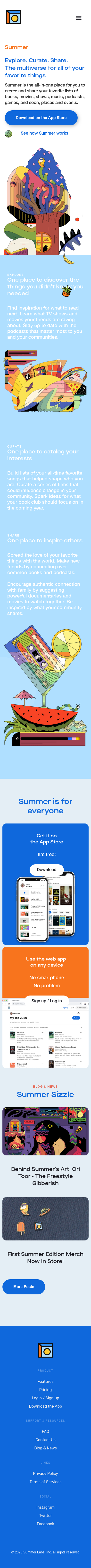 Example of Design for Arts & Entertainment, Mobile Landing Page by summerapp.com | Mobile Landing Page Design