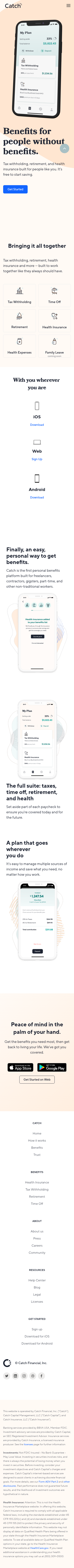 Example of Design for Finance, Insurance, Health Insurance, Mobile Landing Page by catch.co | Mobile Landing Page Design