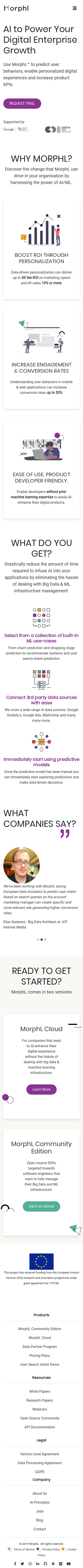 Example of Design for Business & Industrial, Mobile Landing Page by morphl.io | Mobile Landing Page Design