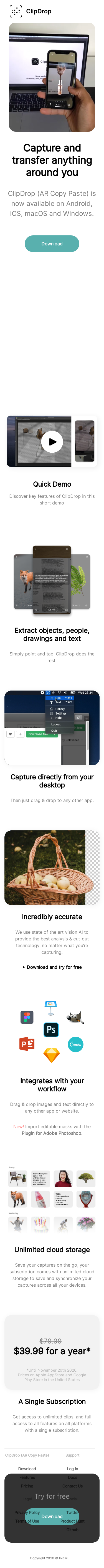 Example of Design for Internet & Telecom, Mobile Landing Page by clipdrop.co | Mobile Landing Page Design