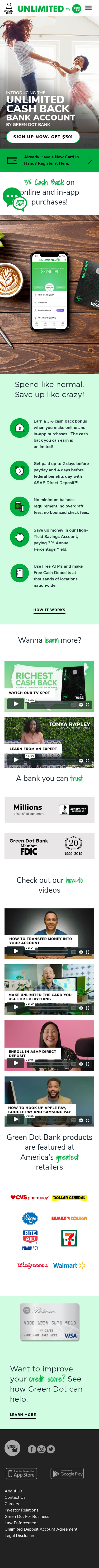 Example of Design for Finance, Banking, Mobile Landing Page by greendot.com | Mobile Landing Page Design