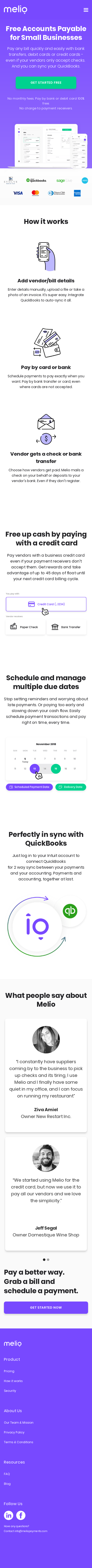 Example of Design for Finance, Mobile Landing Page by meliopayments.com | Mobile Landing Page Design