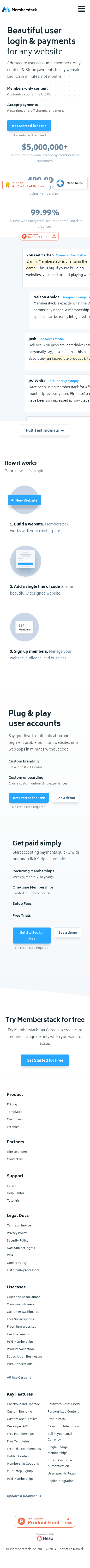 Example of Design for Computers & Electronics, Mobile Landing Page by memberstack.io | Mobile Landing Page Design