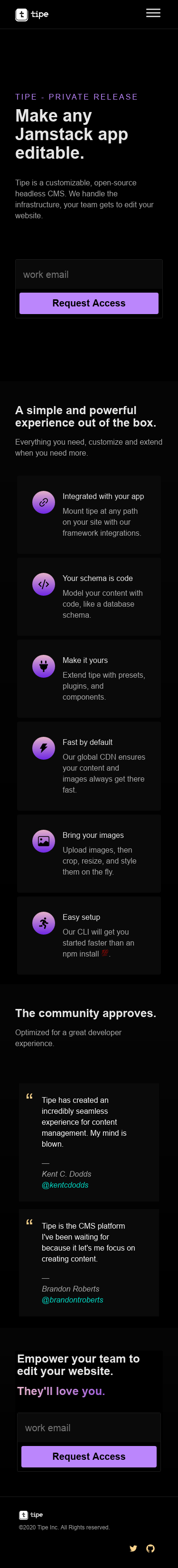 Example of Design for Computers & Electronics, Software, Mobile Landing Page by tipe.io | Mobile Landing Page Design