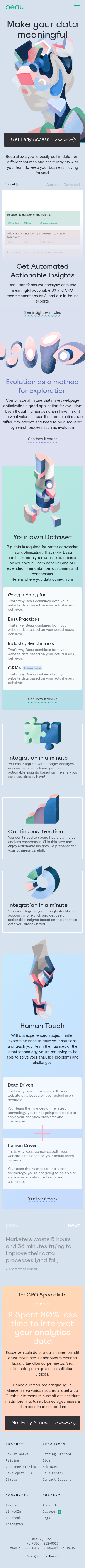 Example of Design for Internet & Telecom, Web Services, Mobile Landing Page by beau.ai | Mobile Landing Page Design