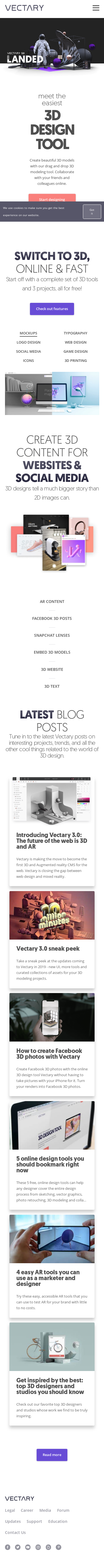 Example of Design for Computers & Electronics, Software, Multimedia Software, Mobile Landing Page by vectary.com | Mobile Landing Page Design