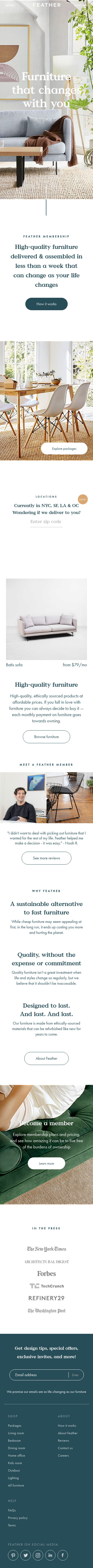 Example of Design for Home & Garden, Home Furnishings, Mobile Landing Page by livefeather.com | Mobile Landing Page Design