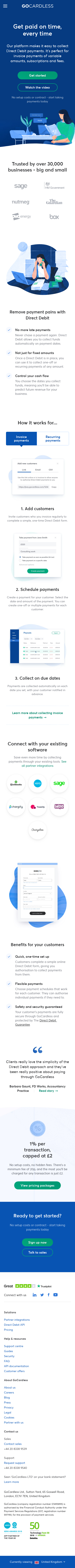Example of Design for Finance, Accounting & Auditing, Mobile Landing Page by gocardless.com | Mobile Landing Page Design