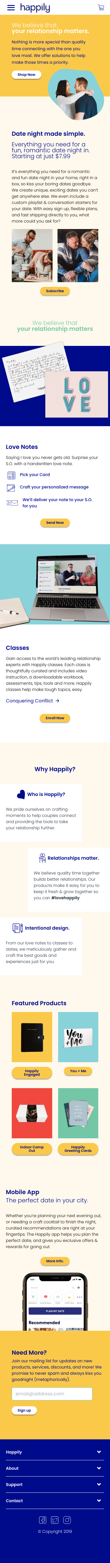 Example of Design for People & Society, Family & Relationships, Mobile Landing Page by thehappily.co | Mobile Landing Page Design