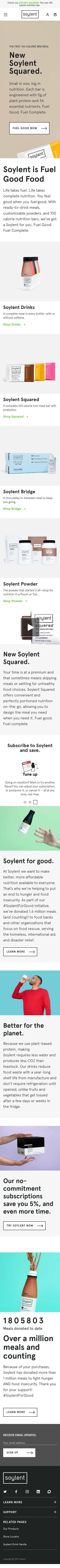 Example of Design for Food & Drink, Food, Mobile Landing Page by soylent.com | Mobile Landing Page Design