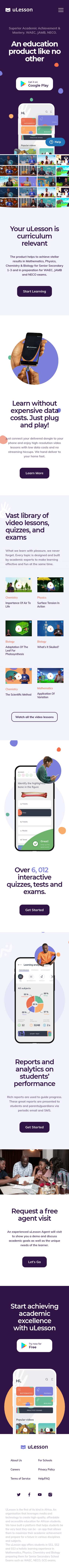 Example of Design for Jobs & Education, Education, Standardized & Admissions Tests, Mobile Landing Page by ulesson.com | Mobile Landing Page Design