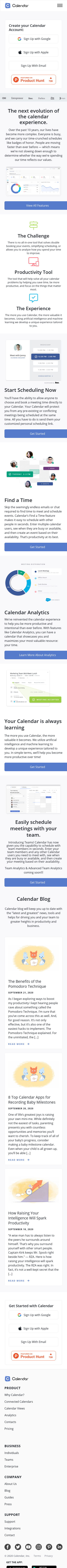 Example of Design for Uncategorized, Mobile Landing Page by calendar.com | Mobile Landing Page Design