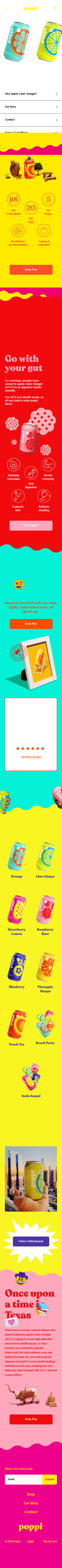 Example of Design for Food & Drink, Mobile Landing Page by drinkpoppi.com | Mobile Landing Page Design