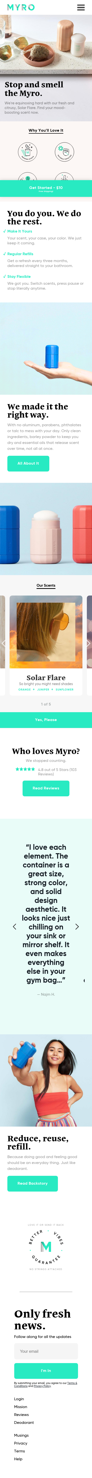 Example of Design for Beauty & Fitness, Face & Body Care, Mobile Landing Page by mymyro.com | Mobile Landing Page Design