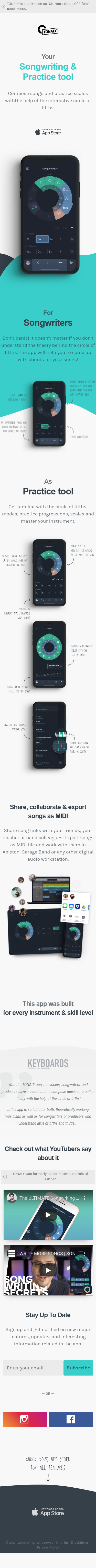 Example of Design for Arts & Entertainment, Music & Audio, Music Reference, Mobile Landing Page by tonaly.app | Mobile Landing Page Design