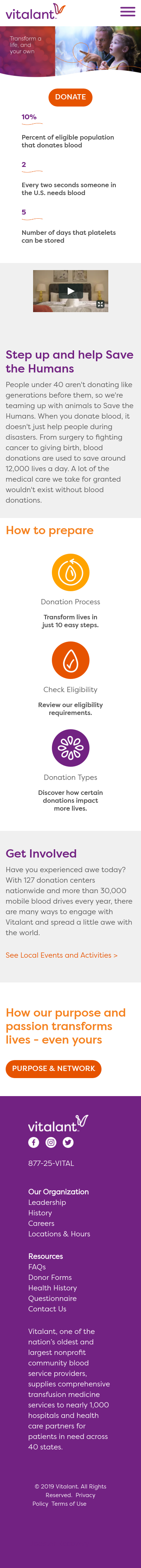 Example of Design for People & Society, Social Issues & Advocacy, Charity & Philanthropy, Mobile Landing Page by vitalant.org | Mobile Landing Page Design