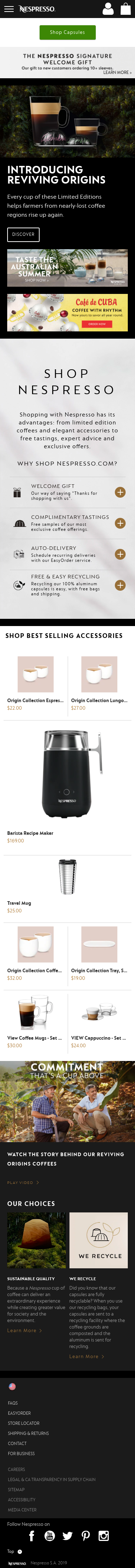 Example of Design for Food & Drink, Beverages, Coffee & Tea, Mobile Landing Page by nespresso.com | Mobile Landing Page Design