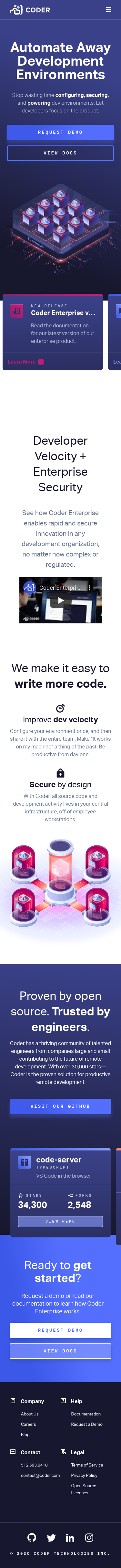 Example of Design for Computers & Electronics, Programming, Mobile Landing Page by coder.com-V2 | Mobile Landing Page Design