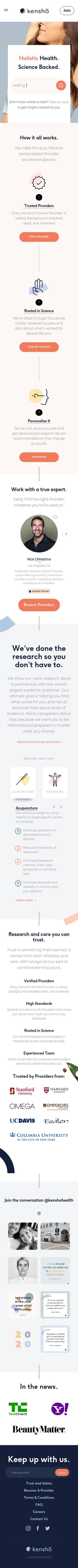 Example of Design for Health, Mobile Landing Page by kenshohealth.com | Mobile Landing Page Design