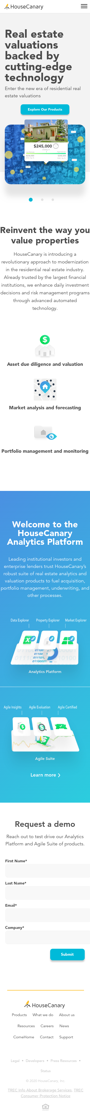 Example of Design for Real Estate, Real Estate Services, Mobile Landing Page by housecanary.com | Mobile Landing Page Design