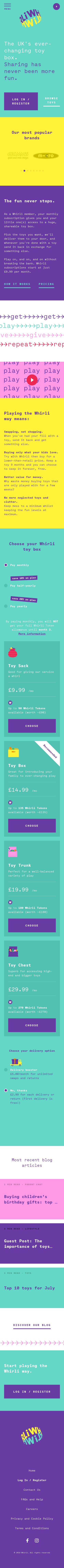 Example of Design for Shopping, Toys, Mobile Landing Page by whirli.com | Mobile Landing Page Design
