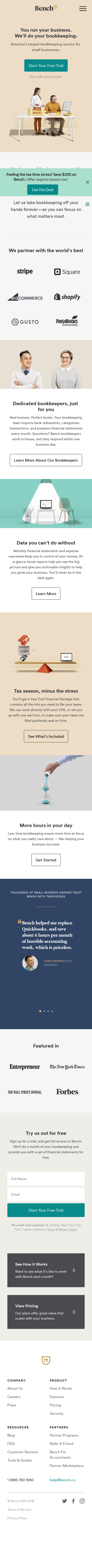Example of Design for Finance, Accounting & Auditing, Tax Preparation & Planning, Mobile Landing Page by bench.co | Mobile Landing Page Design