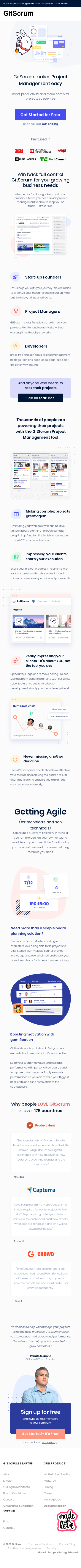 Example of Design for Business & Industrial, Business Operations, Management, Mobile Landing Page by gitscrum.com | Mobile Landing Page Design