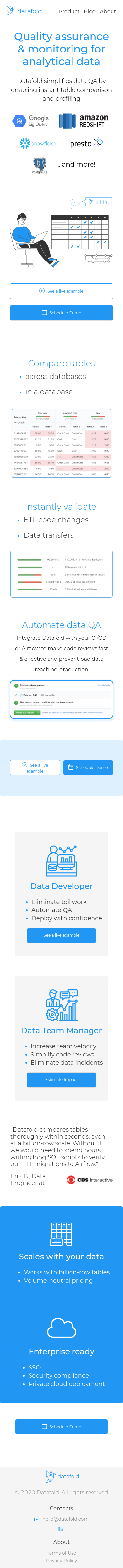 Example of Design for Business & Industrial, Mobile Landing Page by datafold.com | Mobile Landing Page Design