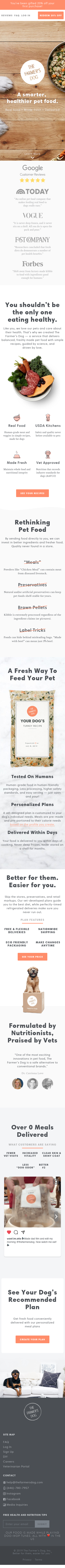 Example of Design for Pets & Animals, Animal Products & Services, Pet Food & Supplies, Mobile Landing Page by thefarmersdog.com | Mobile Landing Page Design